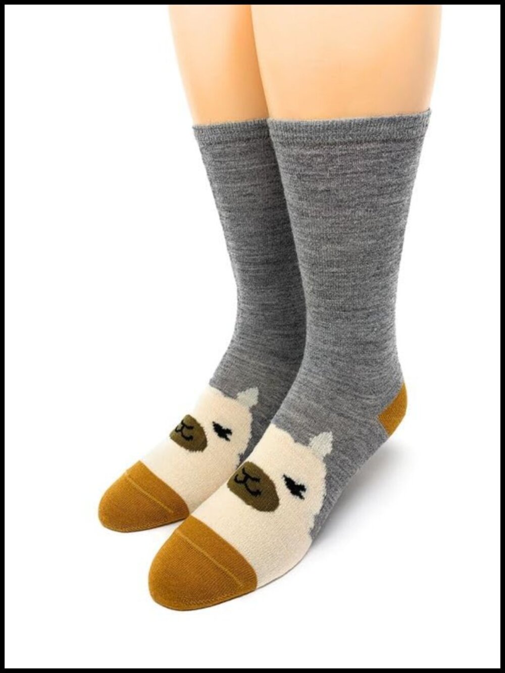 Alpaca Wool Blend Calf Socks Cozy Warm Hypoallergenic Unisex 1 Pair